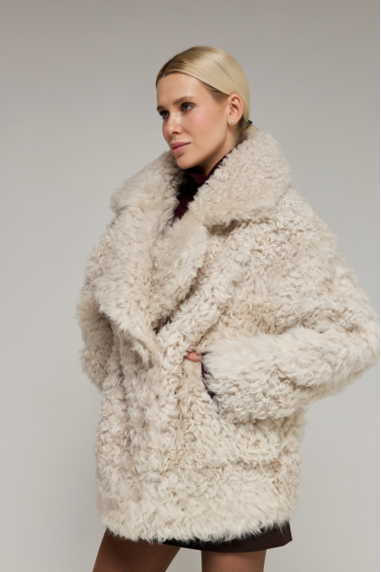 Curly sheepskin coat OVERSIZE